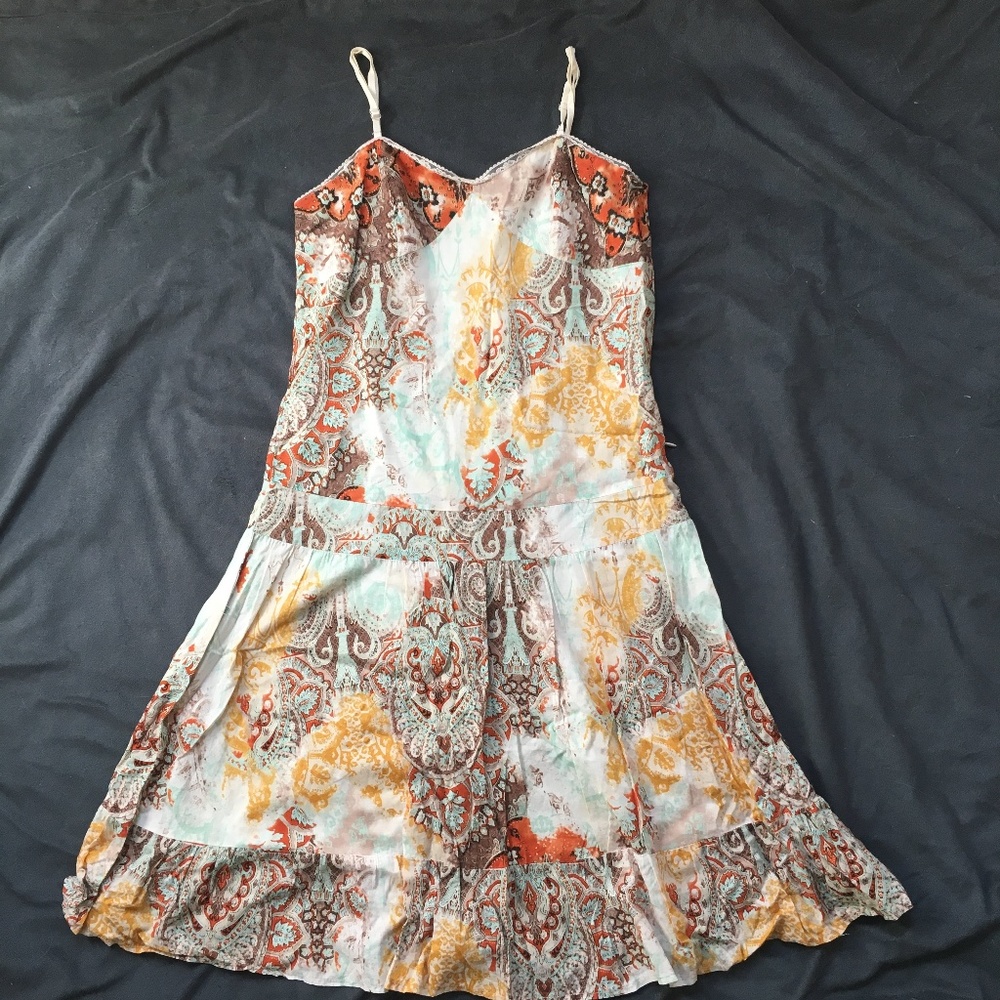 Floral Multi-Color boho Low-Waist Dress Small